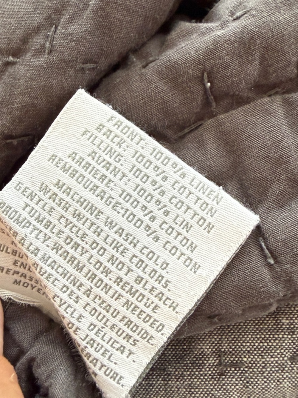 Restoration Hardware Gray Waffle-Texture Quilt - Picture 5 of 5